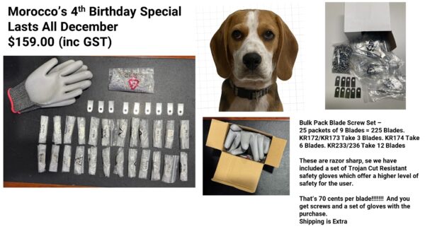 225 Piece Bulk Pack - Blade and Screw Set (With Safety Gloves)